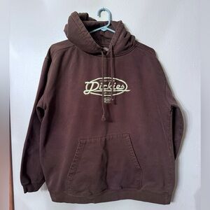 Brown Dickies Embroidered Hoodie Sweatshirt Y2K size Medium